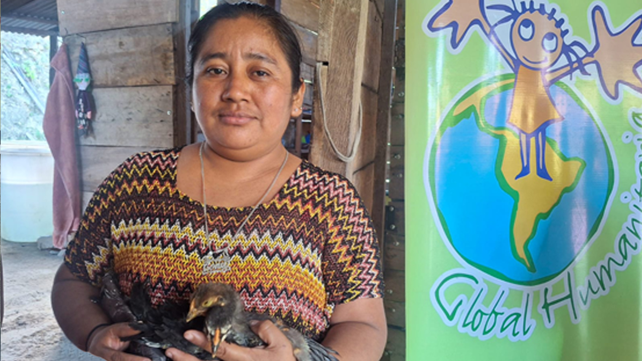 Reparto de semillas y aves criollas en el Petén.